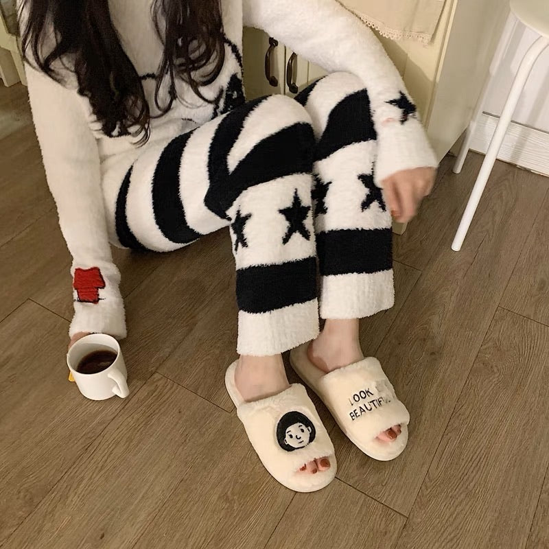 Cartoon Couple StyleWarm Indoor Cotton Slippers for Woman/Man