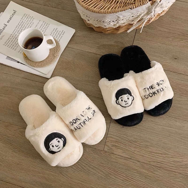Cartoon Couple StyleWarm Indoor Cotton Slippers for Woman/Man