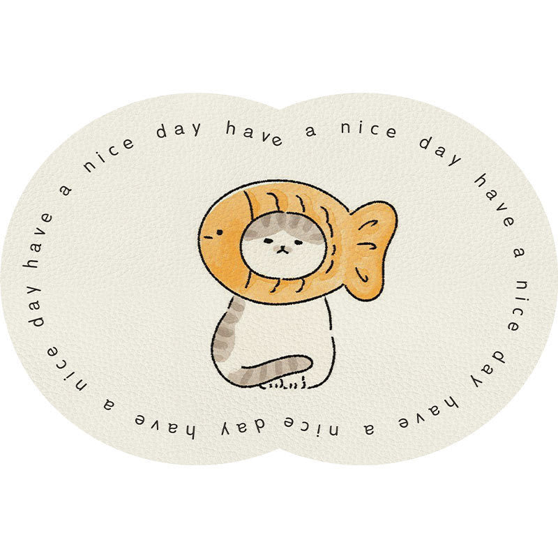 Cute Cartoon Waterproof & Oilproof & Heat-resistant Leather Placemat