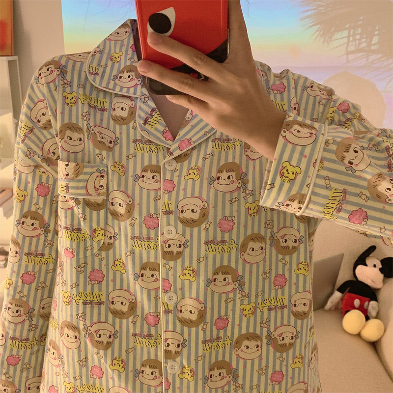 Fujiya Cartoon Character Cotton Pajama Set