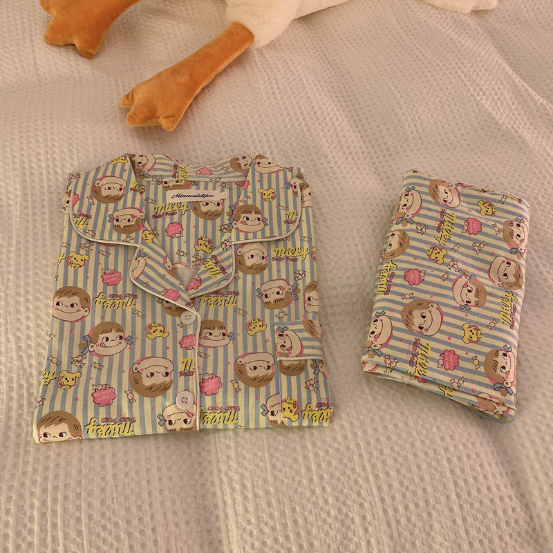 Fujiya Cartoon Character Cotton Pajama Set