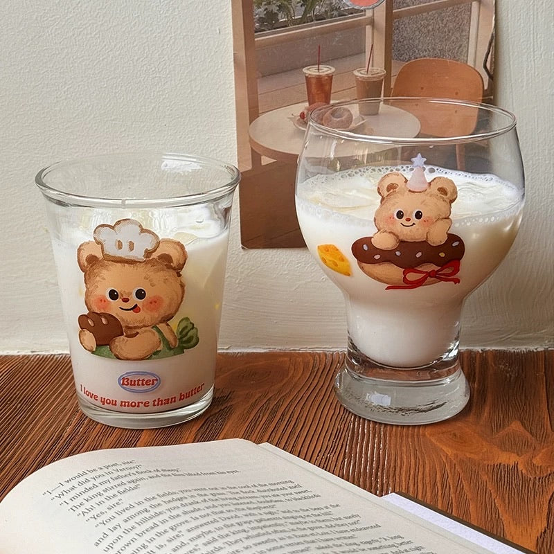 Butter Bear Glass Cup