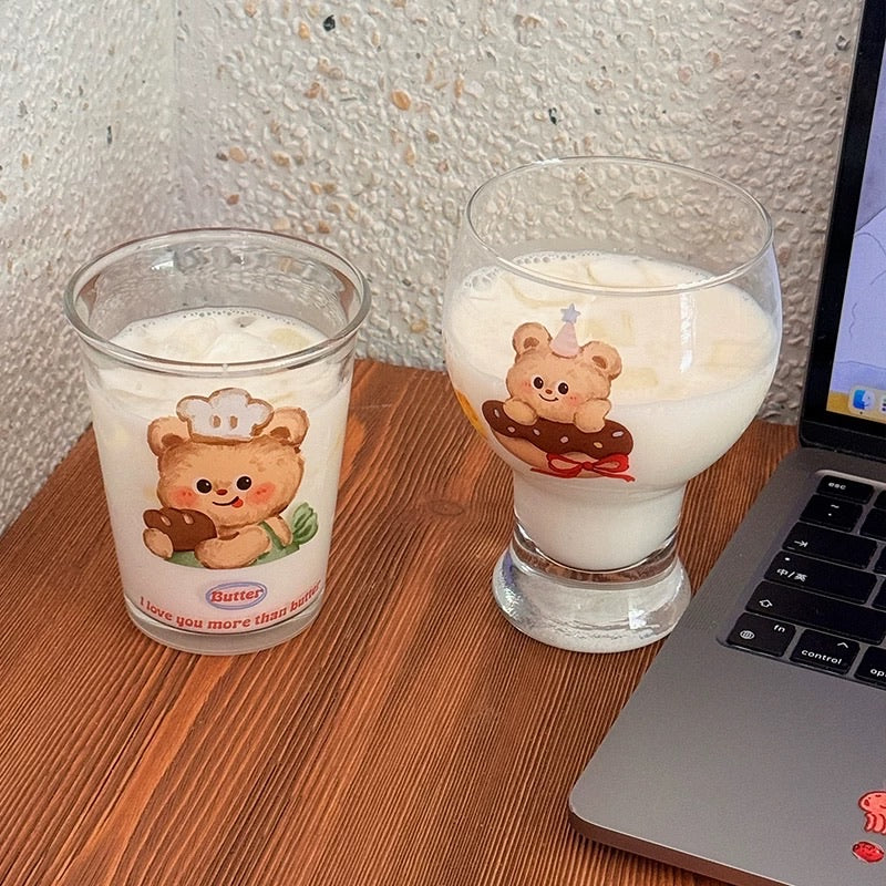 Butter Bear Glass Cup
