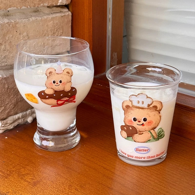Butter Bear Glass Cup