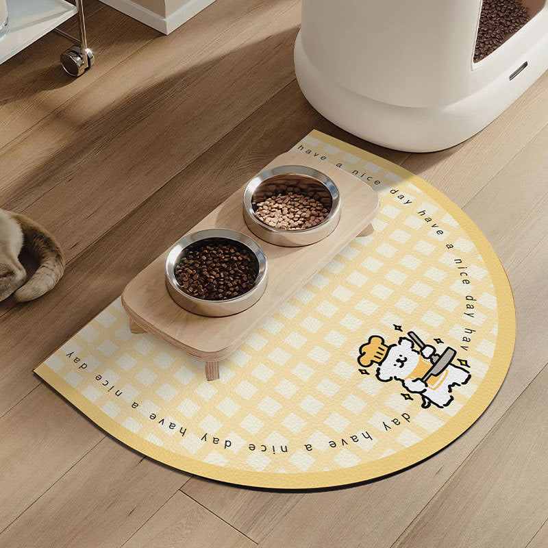 Pet Semi-Circle Diatomaceous Earth Dining Mat