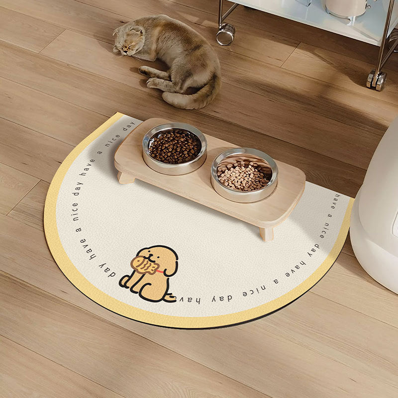 Pet Semi-Circle Diatomaceous Earth Dining Mat