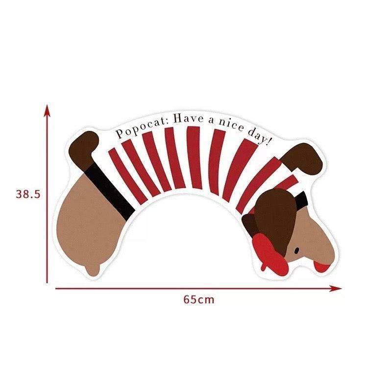 Red-Striped Dachshund U-Shaped Diatomaceous Earth Toilet Mat