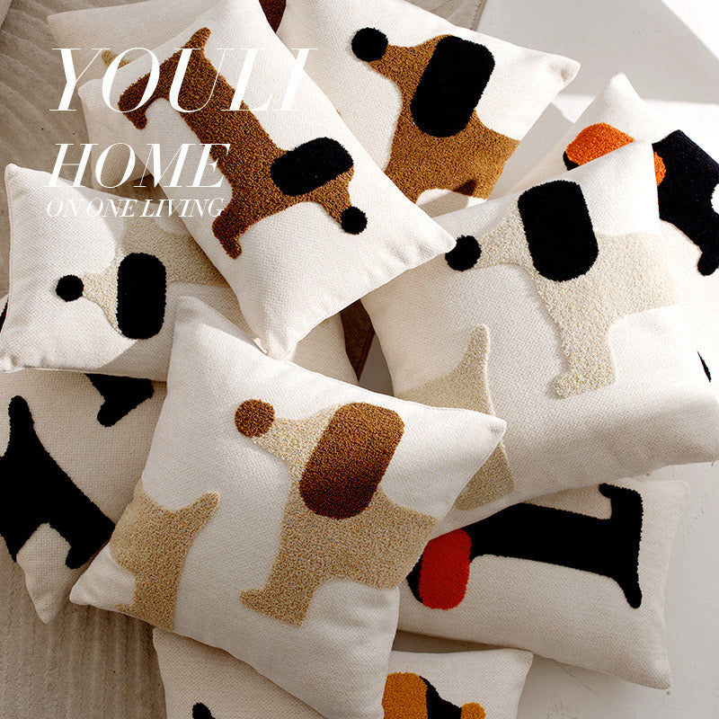 Simple and Cute Dachshund Pillow Cushion (Covers Only)
