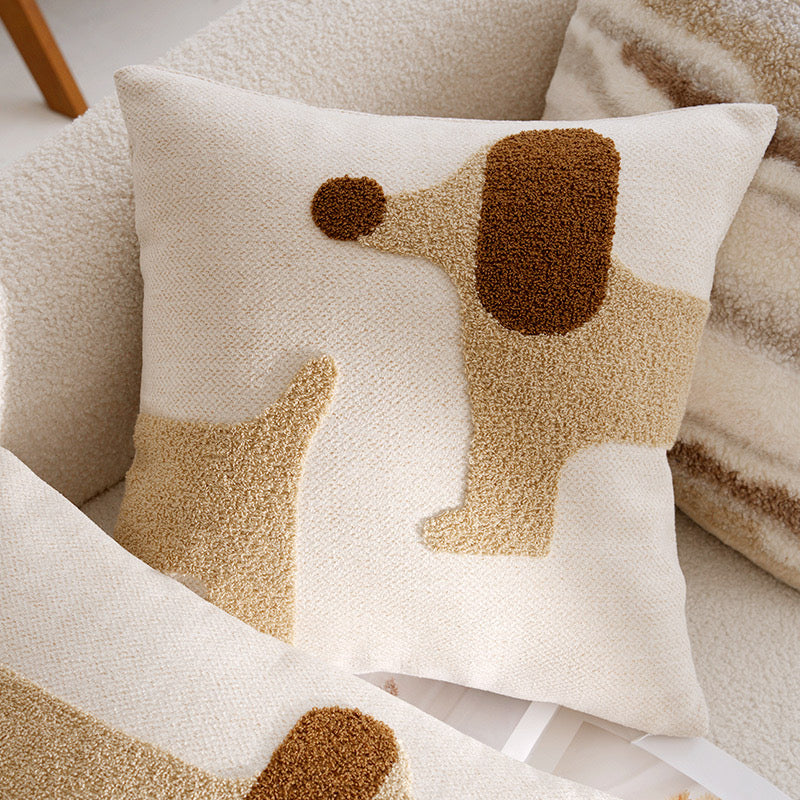Simple and Cute Dachshund Pillow Cushion (Covers Only)