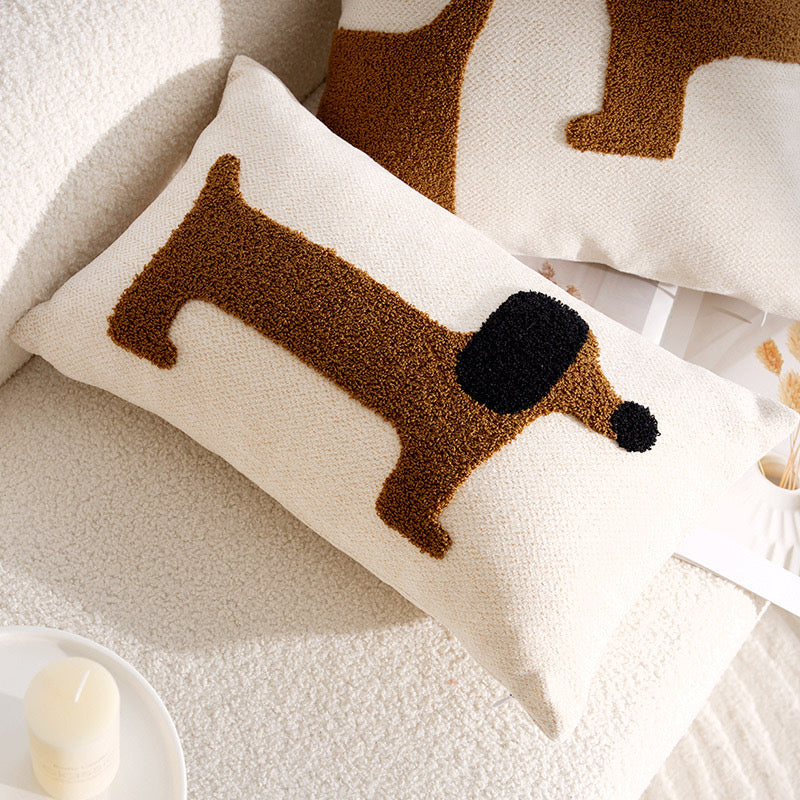 Simple and Cute Dachshund Pillow Cushion (Covers Only)