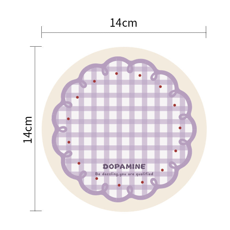 Korean-Style Dopamine Round Checkered Heat-Resistant Coasters (Set of 4)