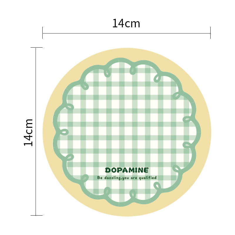 Korean-Style Dopamine Round Checkered Heat-Resistant Coasters (Set of 4)