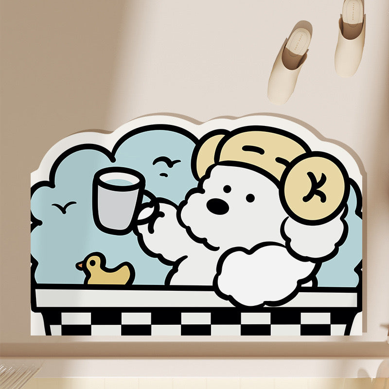 Cute Puppy Diatomaceous Earth Floor Mat