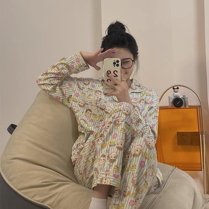 Fujiya Cartoon Character Cotton Pajama Set