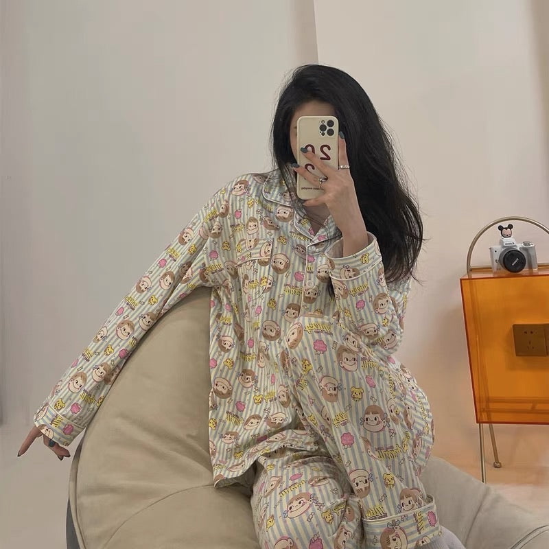 Fujiya Cartoon Character Cotton Pajama Set