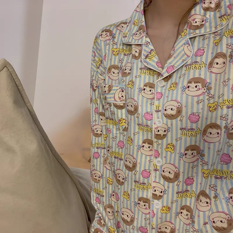 Fujiya Cartoon Character Cotton Pajama Set