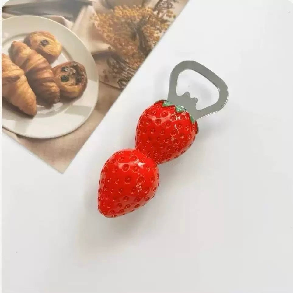 Fun Vegetable and Fruit-Shaped Refrigerator Magnet Bottle Opener