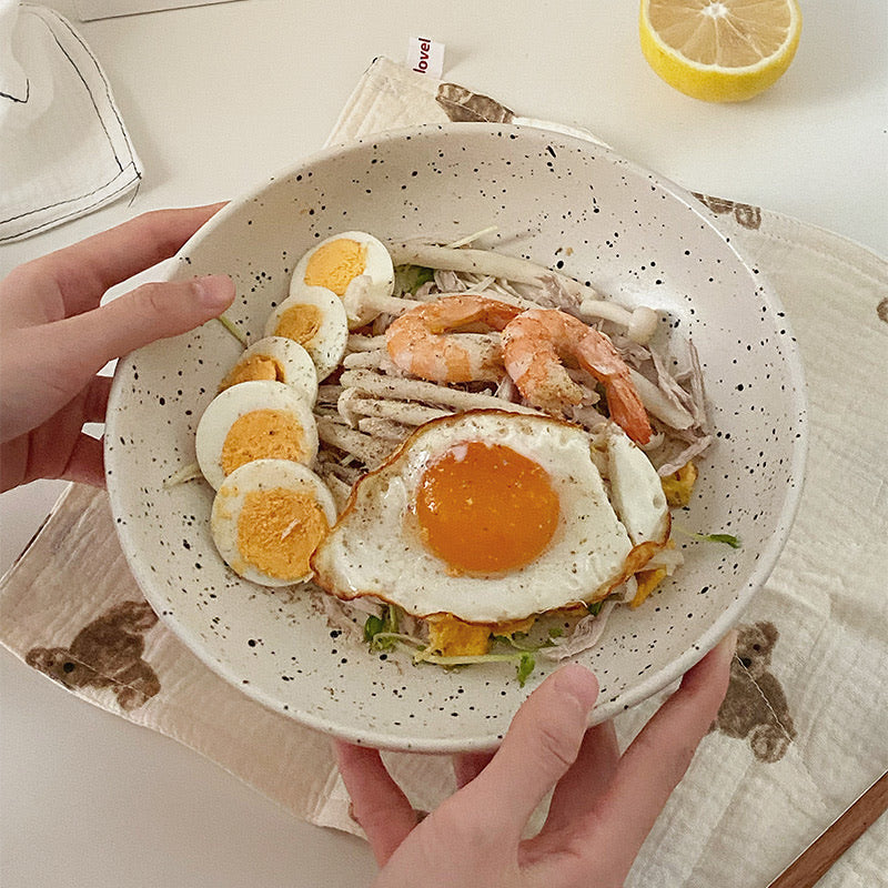 Japanese-style Ink-Splashed Ceramic Plate