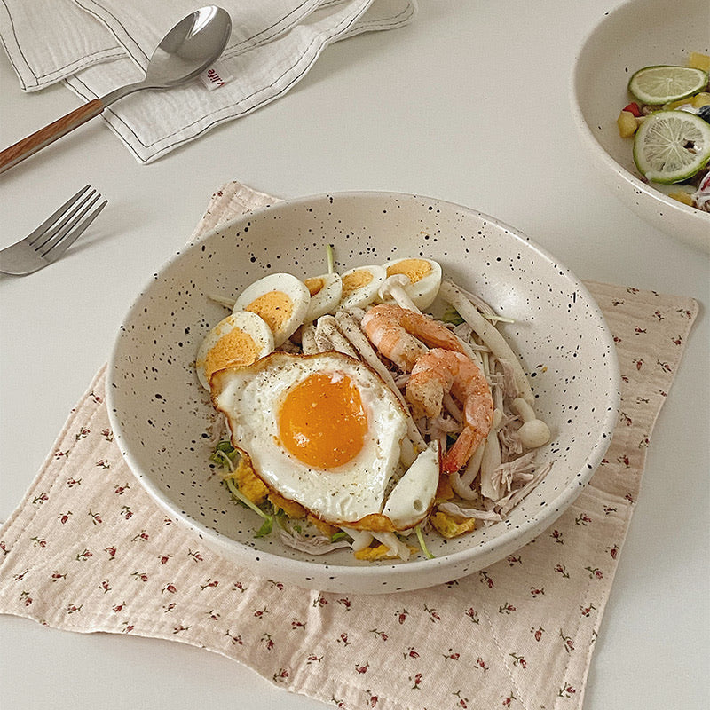 Japanese-style Ink-Splashed Ceramic Plate
