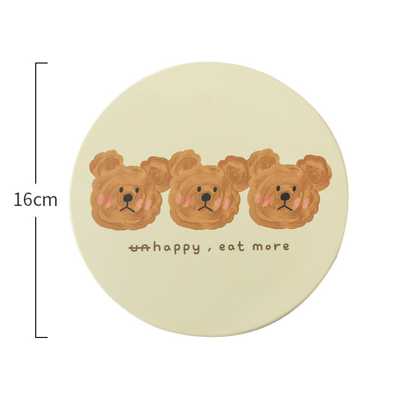 NoEmo Unhappy Bear Ceramic Coaster