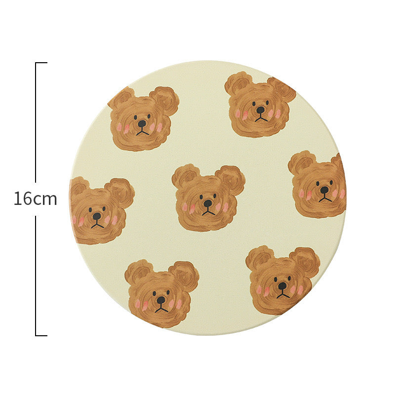 NoEmo Unhappy Bear Ceramic Coaster