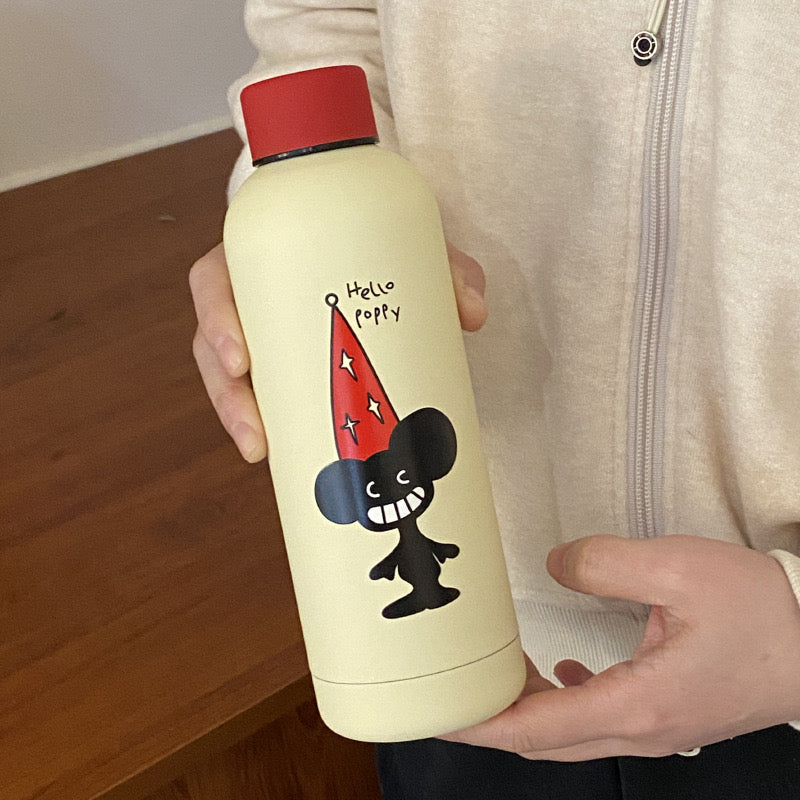 Creative Cartoon Matte Stainless Steel Insulated Bottle
