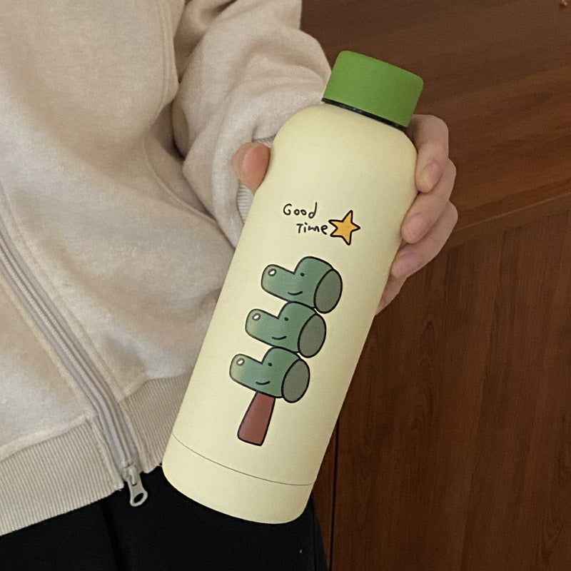 Creative Cartoon Matte Stainless Steel Insulated Bottle