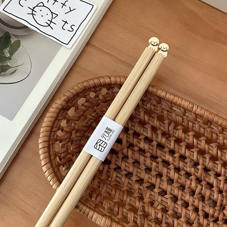 Adorable Dog & Cat Bamboo Chopsticks