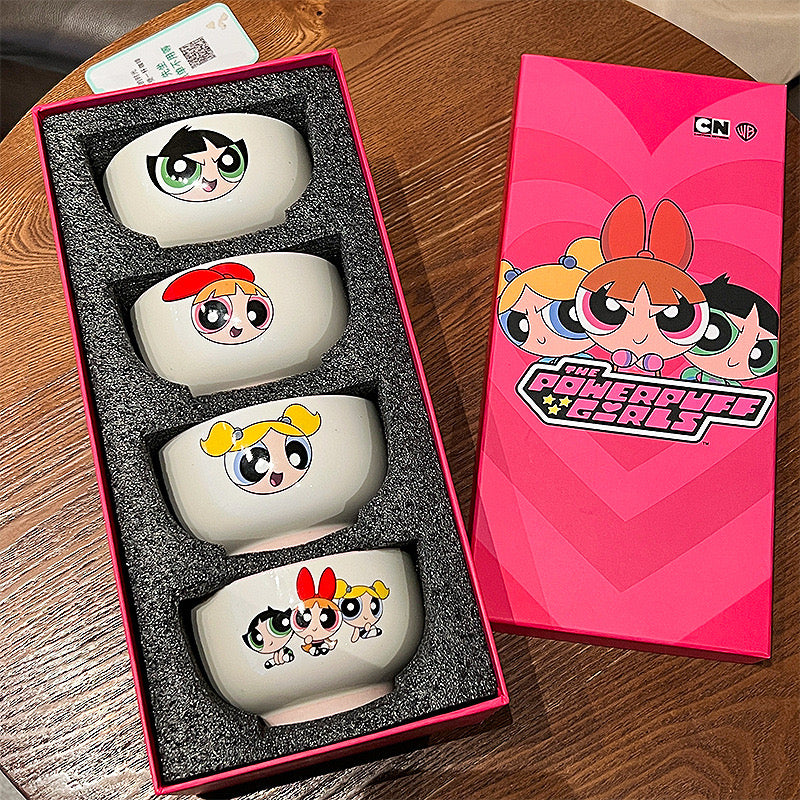 The Powerpuff Girls Ceramic Bowl Set (4-Piece Gift Box)