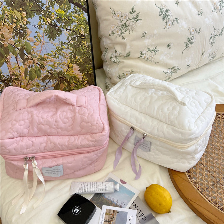 Korean-style Floral Print Cosmetic Bag
