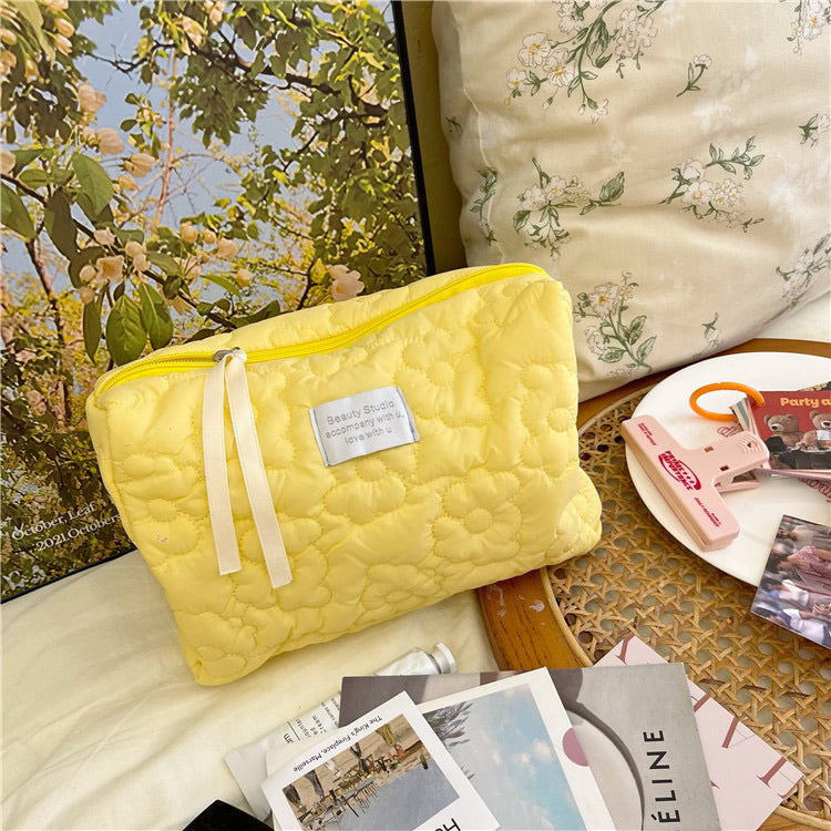 Korean-style Floral Print Cosmetic Bag