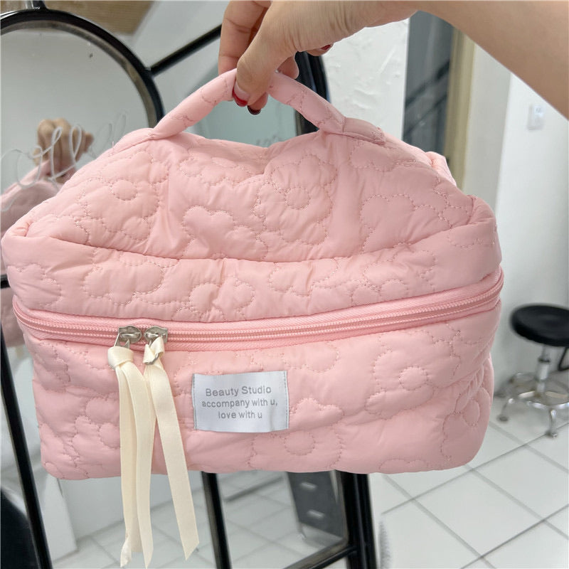 Korean-style Floral Print Cosmetic Bag