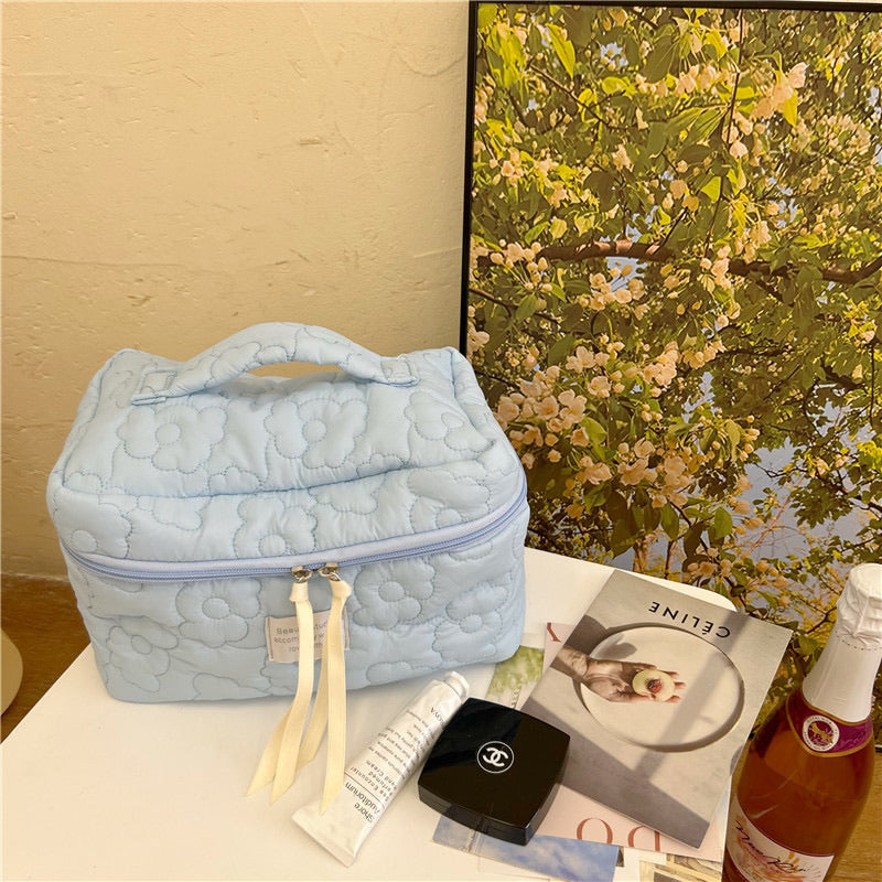 Korean-style Floral Print Cosmetic Bag