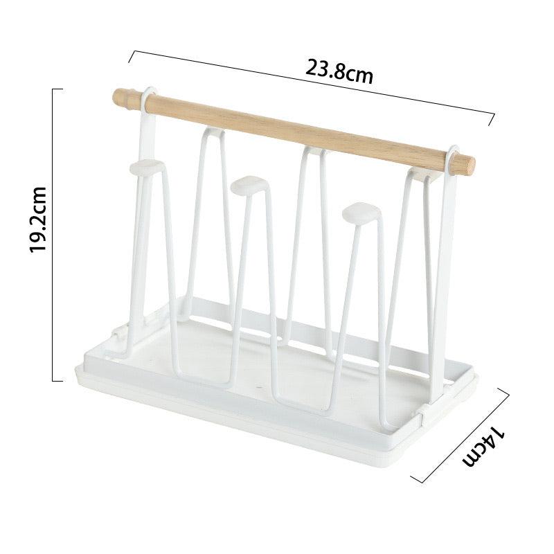 Minimalist Wooden Handle Cup Rack