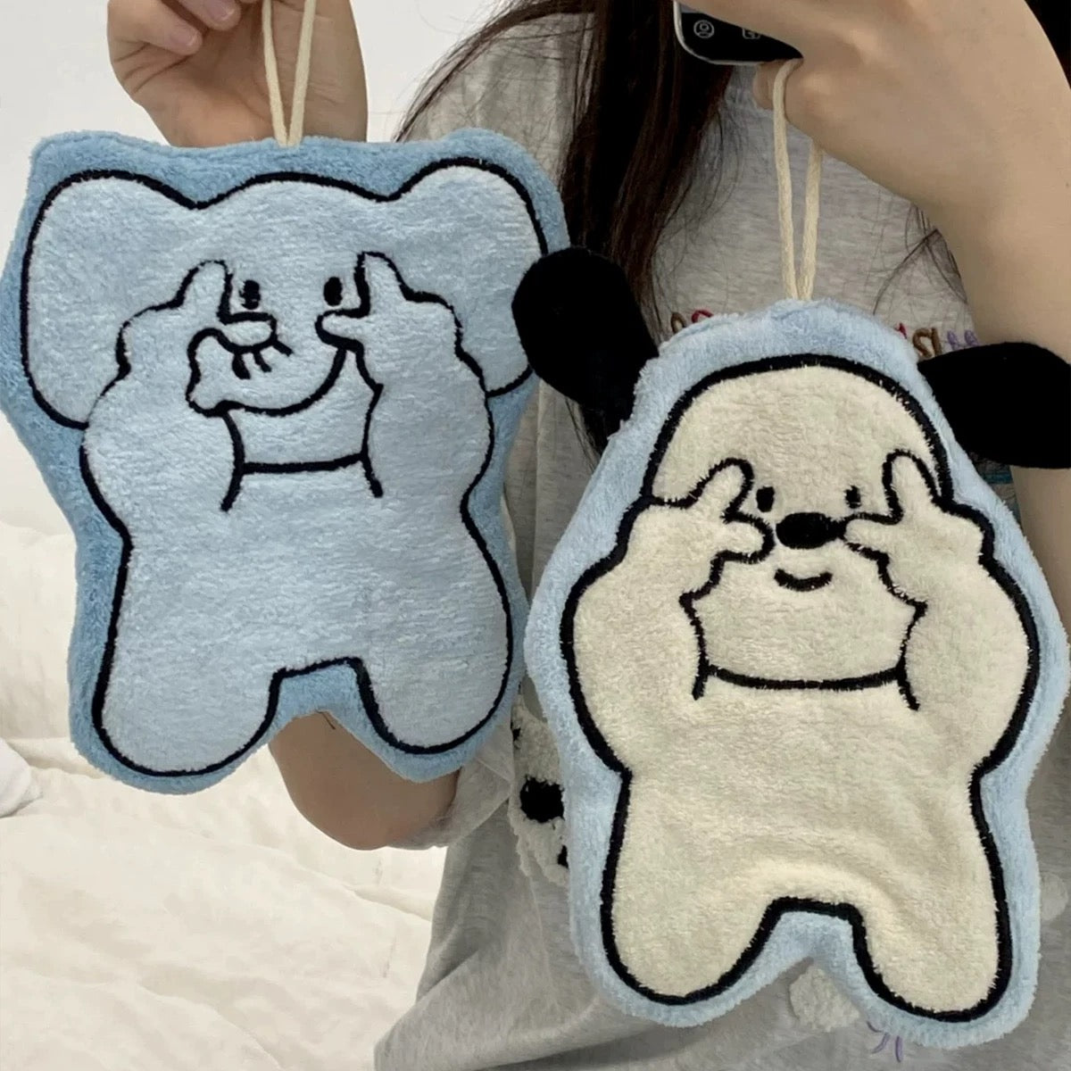 Cartoon Animal “Peace Sign” Hand Towel