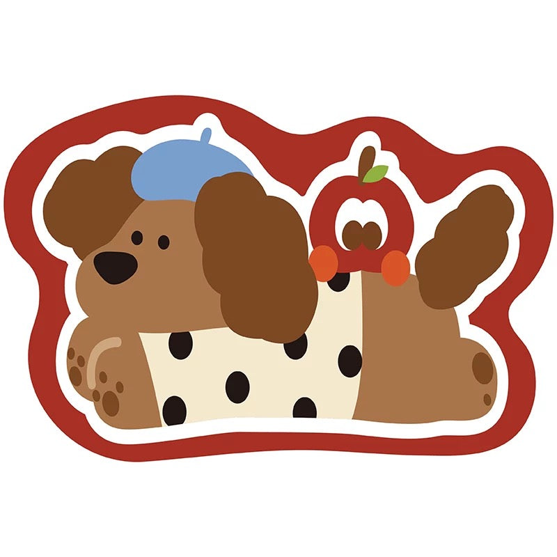 Korean-Style Dachshund Cartoon PU Leather Placemat