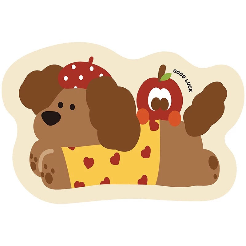 Korean-Style Dachshund Cartoon PU Leather Placemat