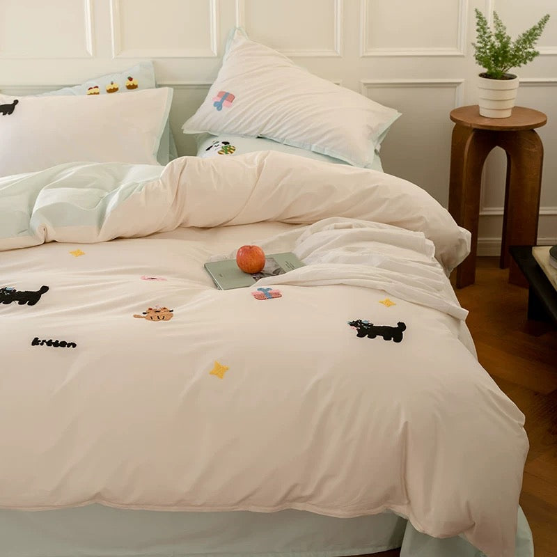 Meow Party Cotton Bedding 4-Piece Set