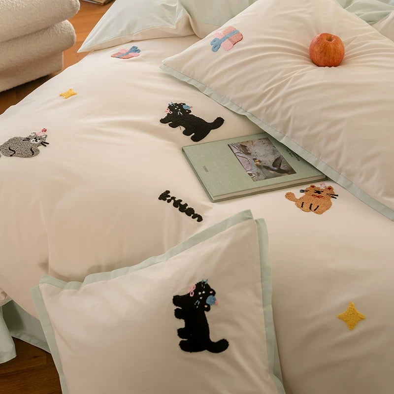 Meow Party Cotton Bedding 4-Piece Set