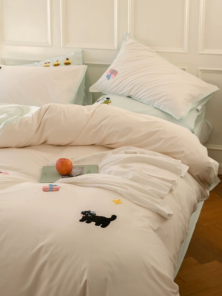 Meow Party Cotton Bedding 4-Piece Set