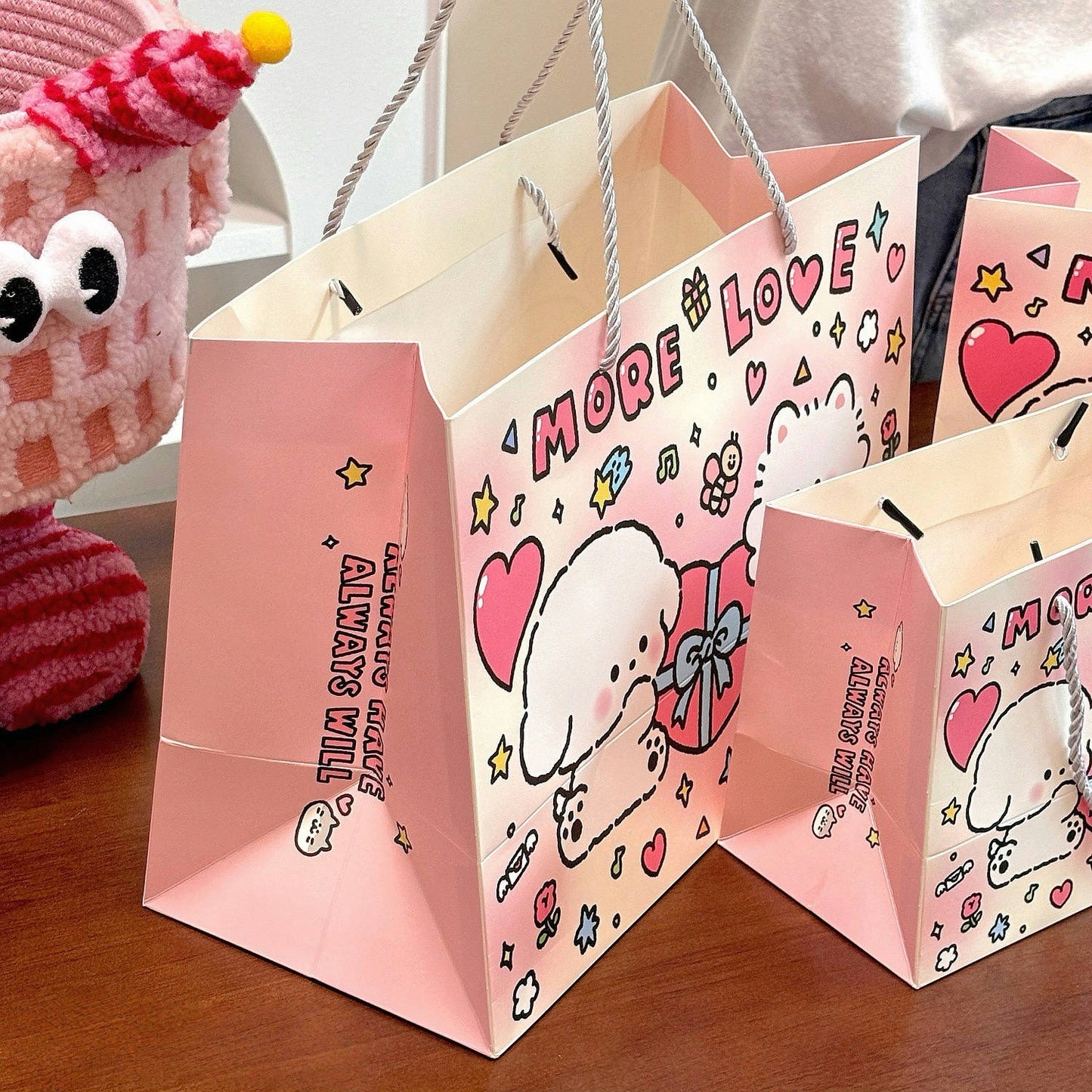 More Love Heart Puppy Gift Bag with Matching Greeting Card