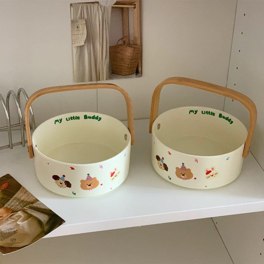 Creamy Cute Animal Ceramic Fruit Basket