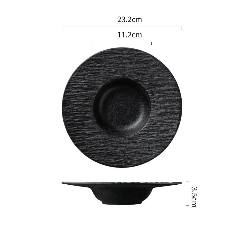 Stone Texture Wide-Rim Hat Bowl