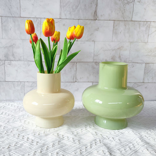 Modern Minimalist Beige Ceramic Vase