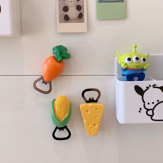 Fun Vegetable and Fruit-Shaped Refrigerator Magnet Bottle Opener