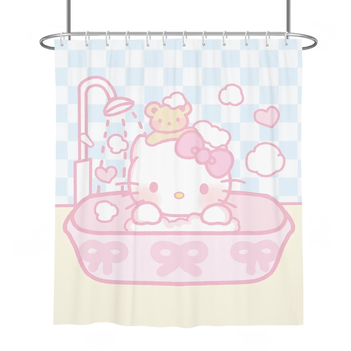 Hello Kitty Shower Curtain with Hooks