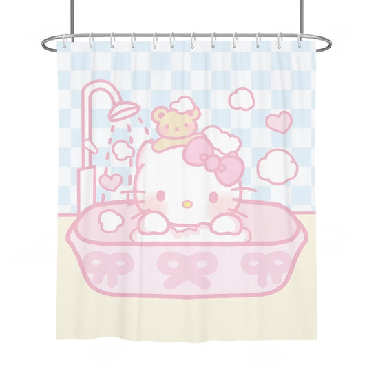 Hello Kitty Shower Curtain with Hooks