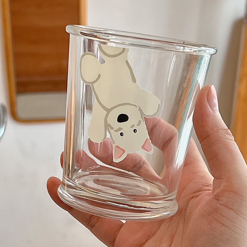 Cute Dog Glass Cup