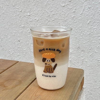 "Have a Nice Day" Dog-Themed Glass Cup