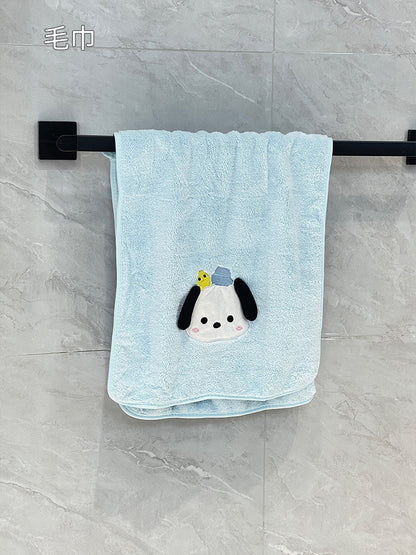 Pochacco Bath Towel and Hair Drying Cap Set